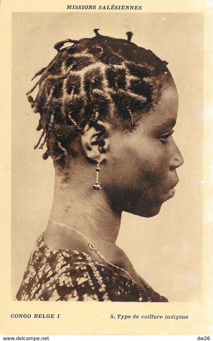 Congo Belge - Femme Congolaise - Type De Coiffure Indigène - Carte N° 5 Non Circulée (Missions Salésiennes) - Afrique