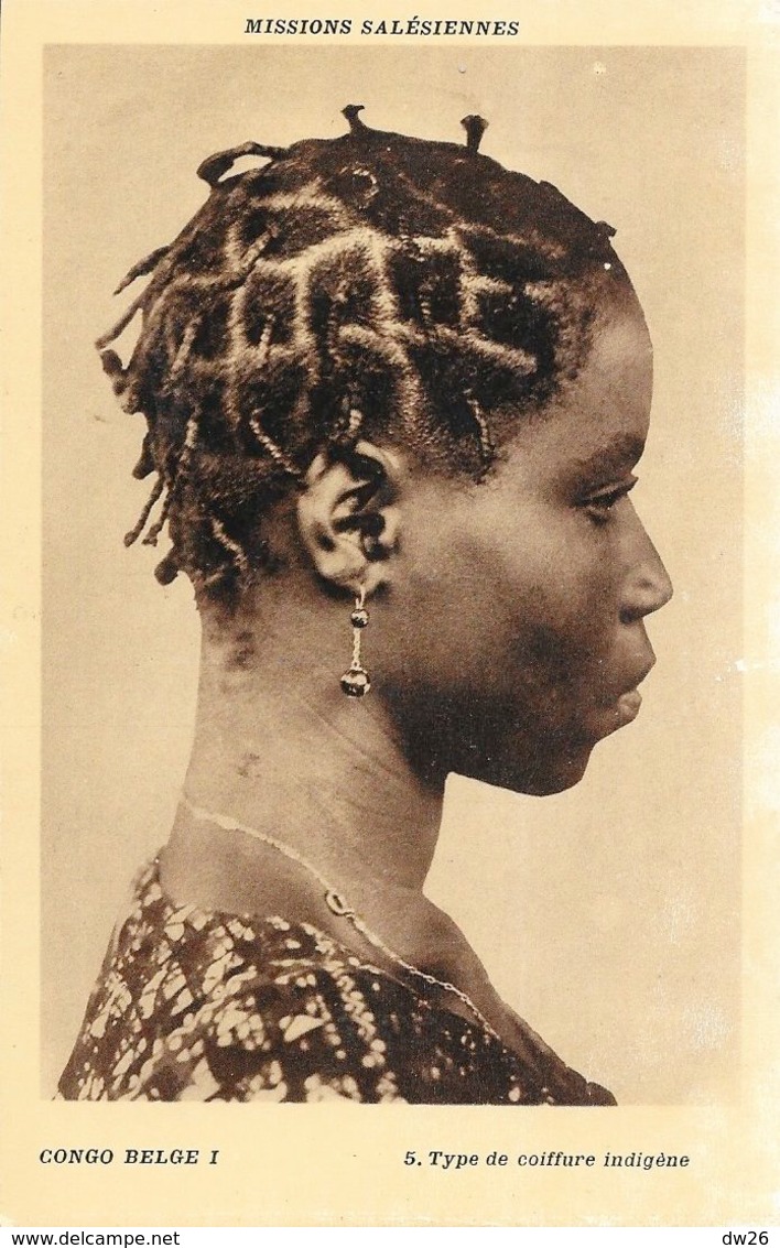Congo Belge - Femme Congolaise - Type De Coiffure Indigène - Carte N° 5 Non Circulée (Missions Salésiennes) - África