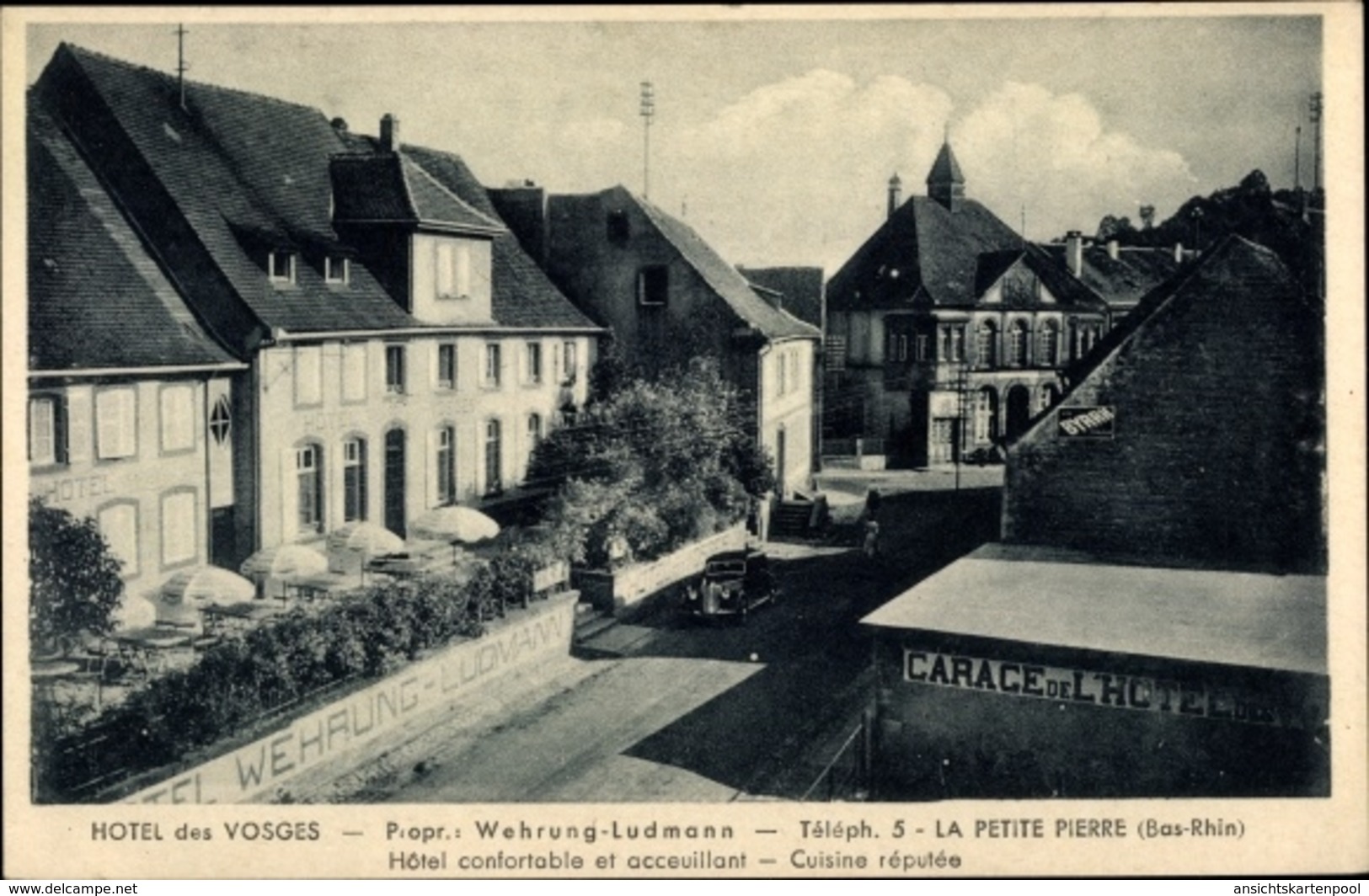 Cp La Petite Pierre Lützelstein Elsass Bas Rhin, Hotel Des Vosges, Inh. Wehrung Ludmann, Garage - Autres & Non Classés