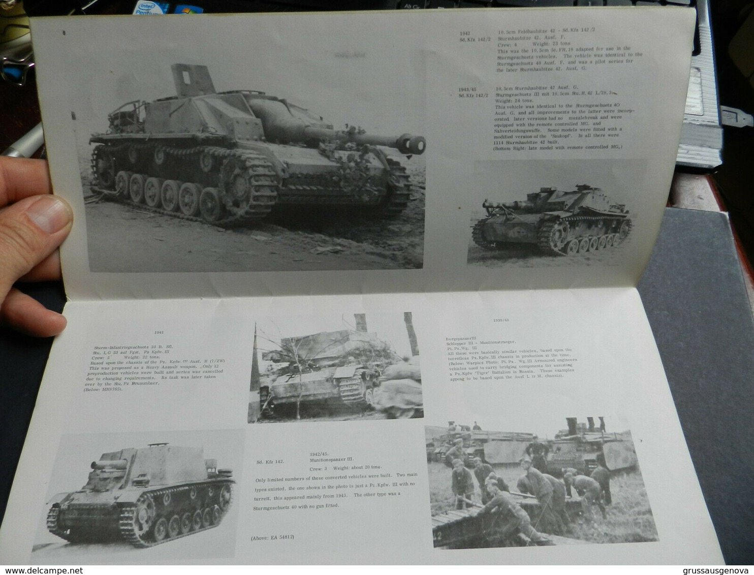 3) WEAPONS ON GERMAN BUILT FULLYTRACKED CHASSIS 1939/45 BELLONA HANDBOOK 1 CONDIZIONI ABBASTANZA BUONE COME DA FOTO FORM - Guerre 1939-45