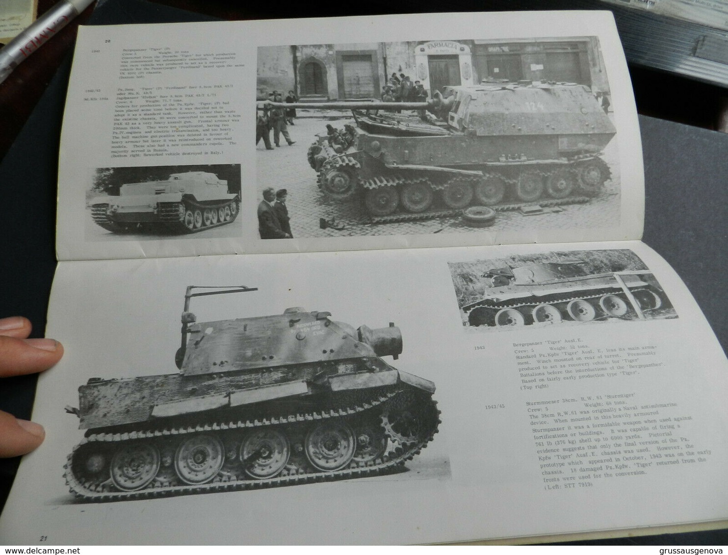 3) WEAPONS ON GERMAN BUILT FULLYTRACKED CHASSIS 1939/45 BELLONA HANDBOOK 1 CONDIZIONI ABBASTANZA BUONE COME DA FOTO FORM - Guerra 1939-45