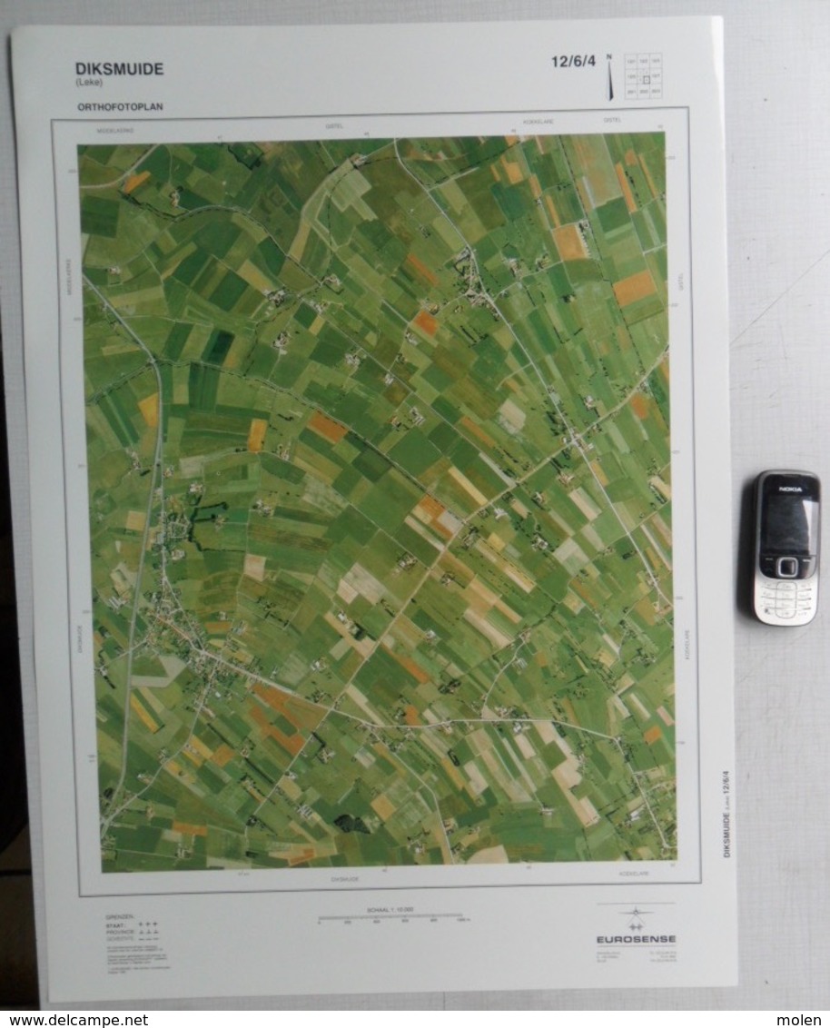 GROTE LUCHT-FOTO LEKE ZANDE KEIEM DE MOKKER KOEKELARE SINT-PIETERS-KAPELLE 48x67cm ORTHOFOTOPLAN PHOTO AERIENNE R612 - Diksmuide