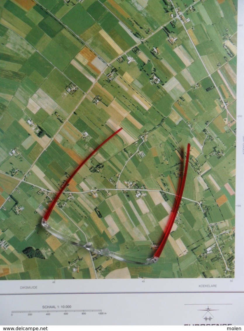 GROTE LUCHT-FOTO LEKE ZANDE KEIEM DE MOKKER KOEKELARE SINT-PIETERS-KAPELLE 48x67cm ORTHOFOTOPLAN PHOTO AERIENNE R612 - Diksmuide