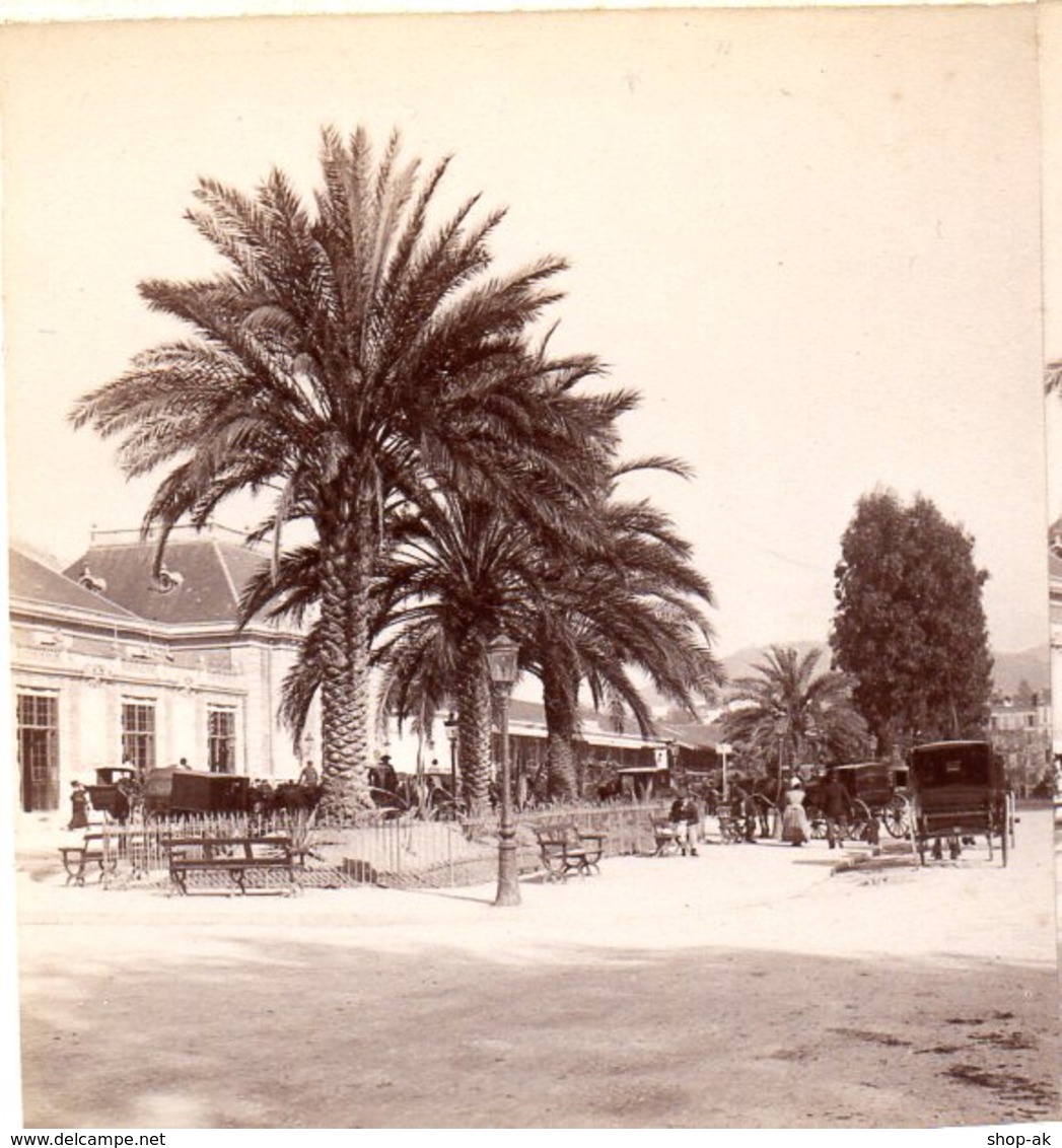 AK-1976/ Nizza  Bahnhof Mit Avenue Thiers Stereofoto V Alois Beer ~ 1900 - Photos Stéréoscopiques