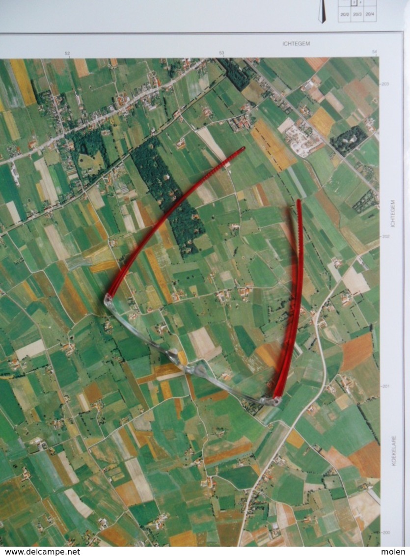 GROTE LUCHT-FOTO KOEKELARE MOERE DE MOKKER MOERDIJK GISTEL In 1990 48x67cm 1/10.000 ORTHOFOTOPLAN PHOTO AERIENNE R614 - Koekelare