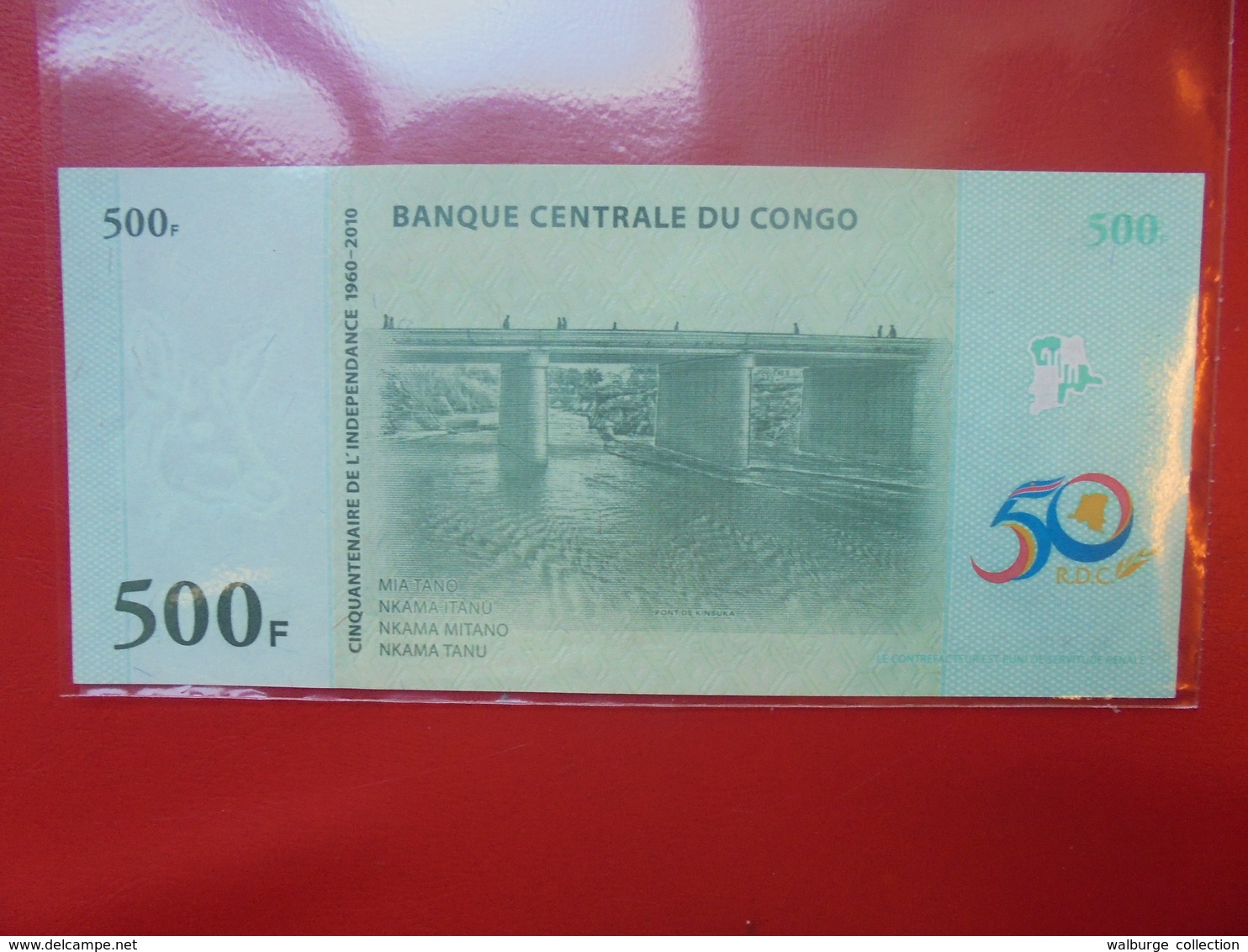 CONGO 500 FRANCS 2010 PEU CIRCULER/NEUF (F.1) - République Démocratique Du Congo & Zaïre