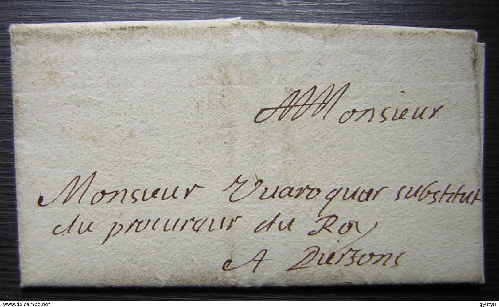 1646 Lettre Au Substitut Du Procureur Du Roi Avec Sceau De Cire à L'arrière à Propos Du Maire De Crépy En Valois, Oise - Manuscripts