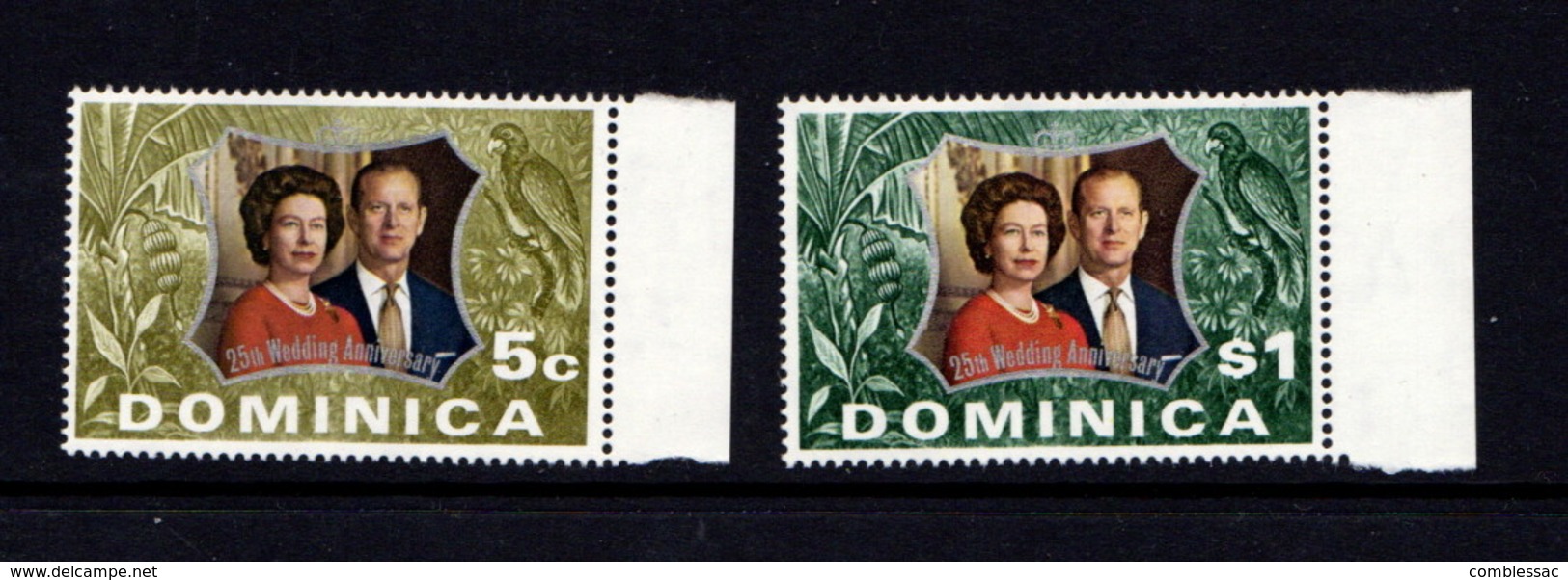 DOMINICA    1972    Royal  Silver  Wedding    Set  Of  2    MNH - Dominica (...-1978)