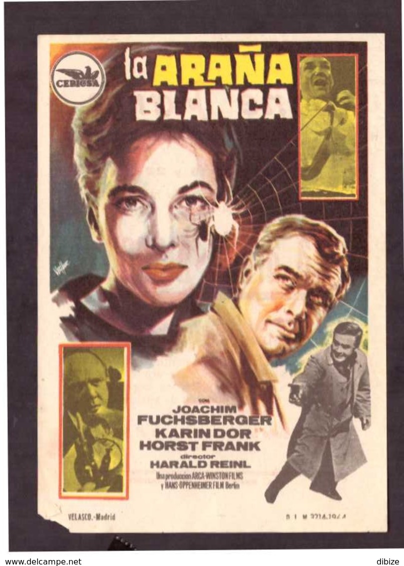 Programa Cine. La Araña Blanca. Joachim Fuchsberger. Alemania 1963. Publicidad Cine Paris. Tanger. Falta Un Rinconcito - Afiches & Pósters
