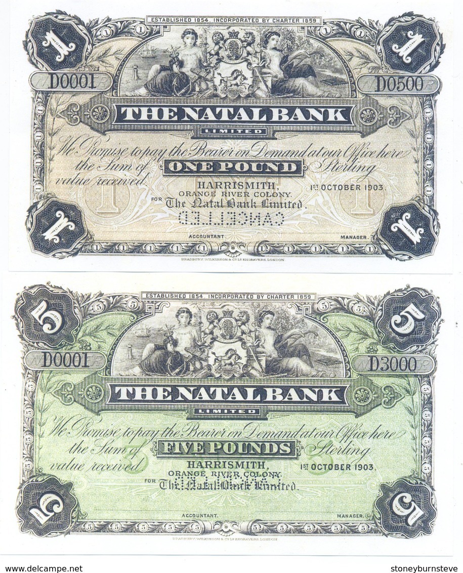 South Africa Natal Bank 4 Note Set 1903 COPY - Suráfrica