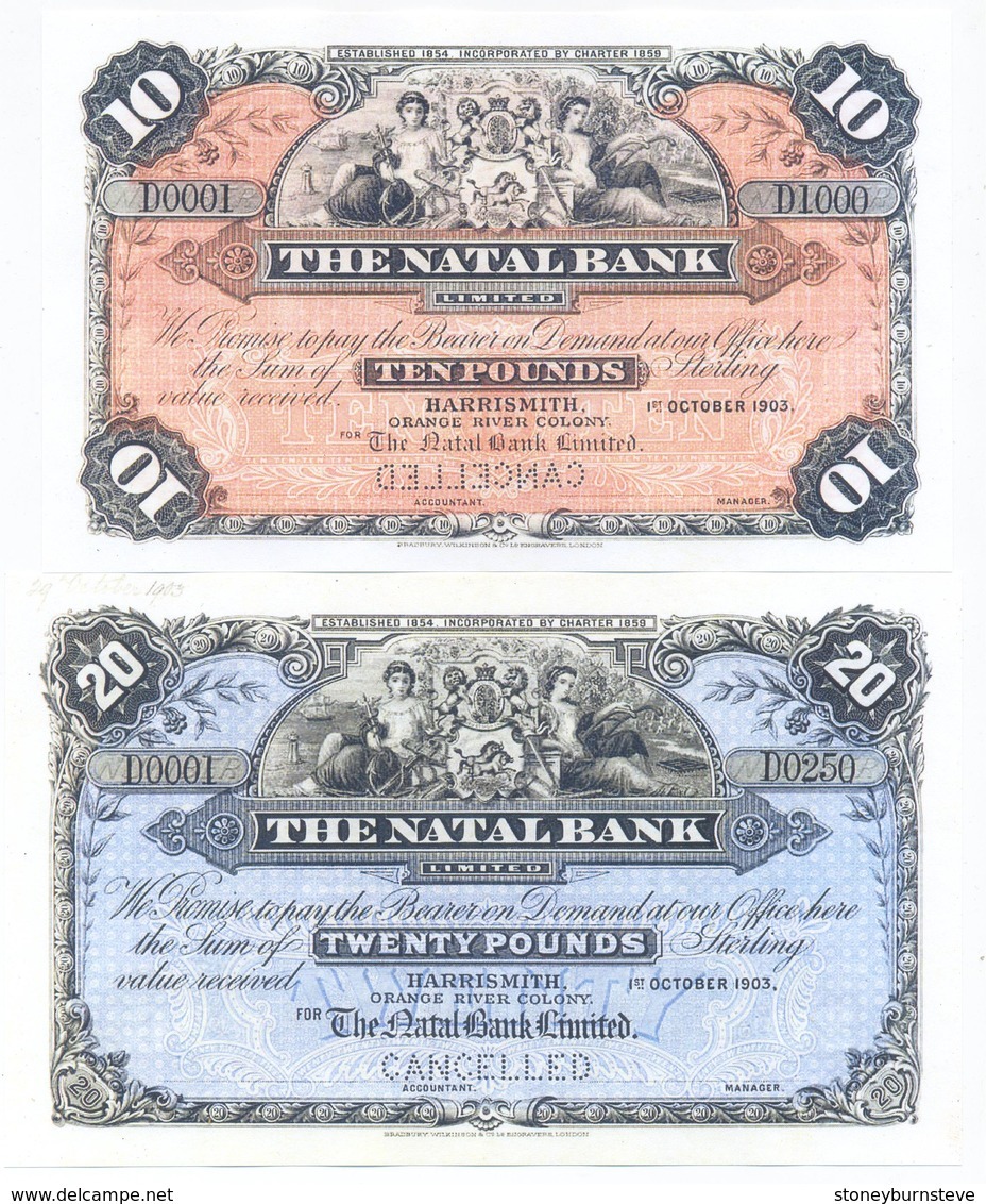 South Africa Natal Bank 4 Note Set 1903 COPY - Suráfrica