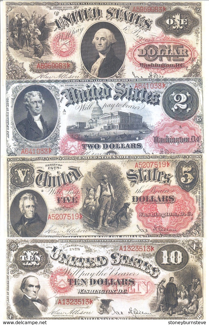 US Notes 13 Note Set 1878 COPY - United States Notes (1862-1923)