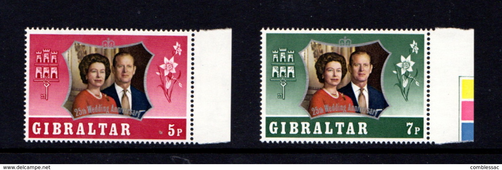 GIBRALTAR    1972    Royal  Silver  Wedding    Set  Of  2    MNH - Gibraltar