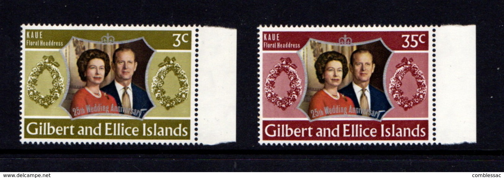 GILBERT  AND  ELLICE  ISLANDS    1972    Royal  Silver  Wedding    Set  Of  2    MNH - Gilbert & Ellice Islands (...-1979)