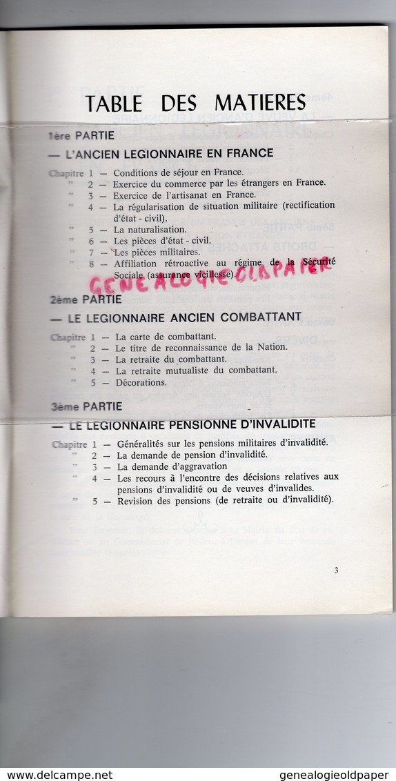 13- AUBAGNE- MEMENTO DE L' ANCIEN LEGIONNAIRE - LEGIO FRANCAISE -IMPRIMERIE KEPI BLANC - History