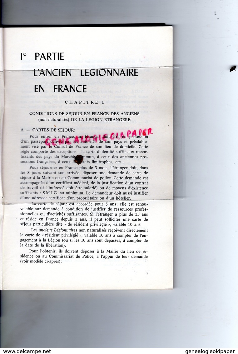 13- AUBAGNE- MEMENTO DE L' ANCIEN LEGIONNAIRE - LEGIO FRANCAISE -IMPRIMERIE KEPI BLANC - History