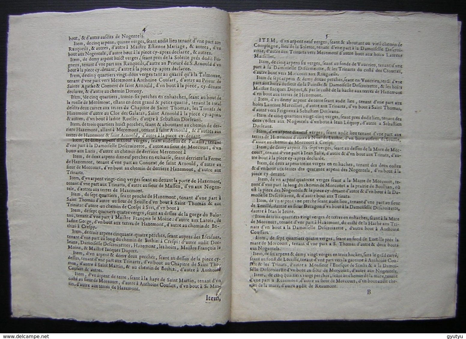 1646 Document De 20 Pages Manuscrites Et Imprimées Succession Jean Charmolüe Et Perrette Royauté à Crépy En Valois - Manuscripts