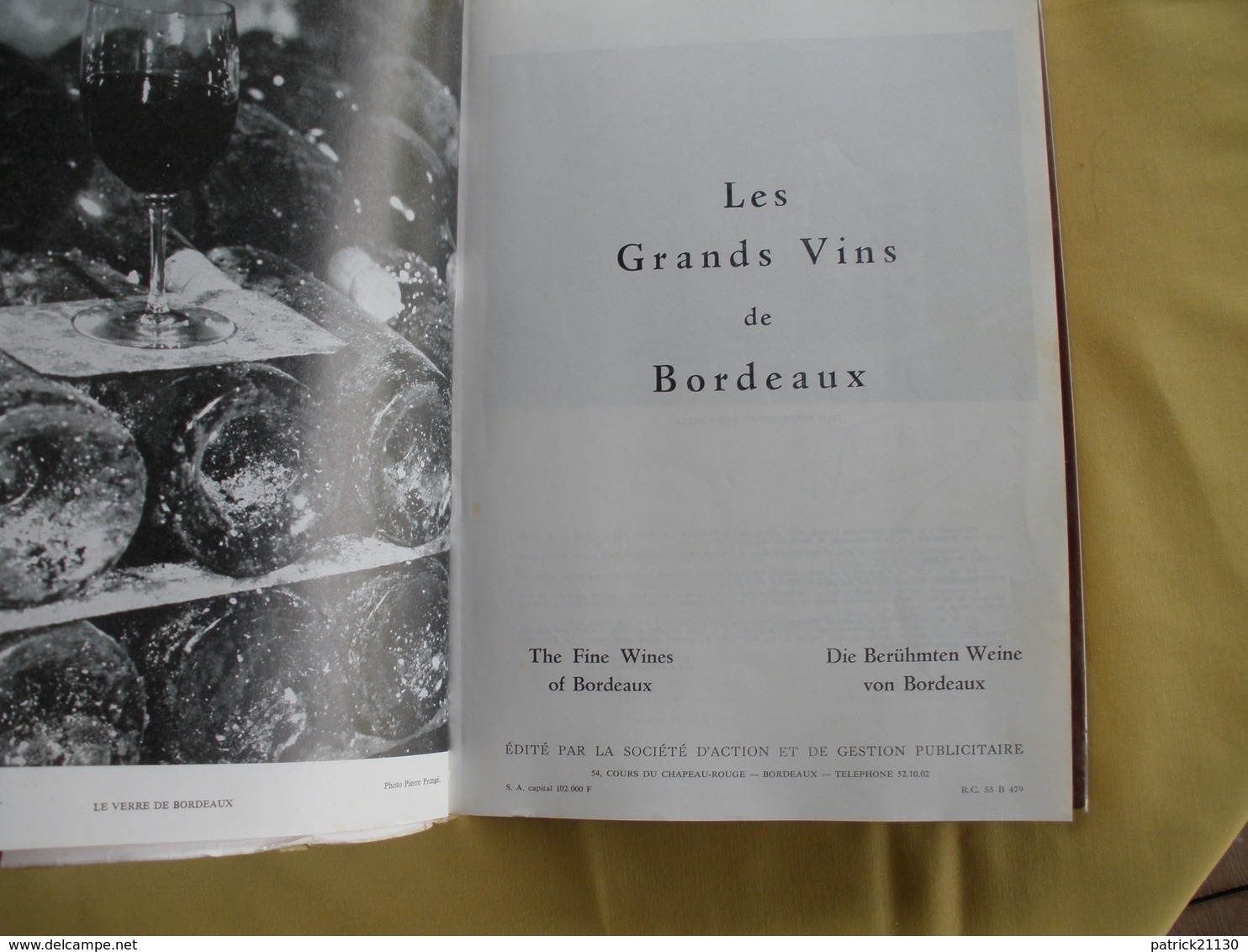 LIVRE 1974 LES GRANDS VINS DE BORDEAUX REGIONALISME AQUITAINE RARE