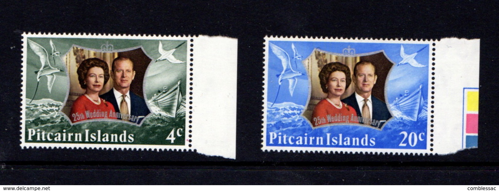 PITCAIRN  ISLANDS    1972    Royal  Silver  Wedding    Set  Of  2    MNH - Pitcairn Islands