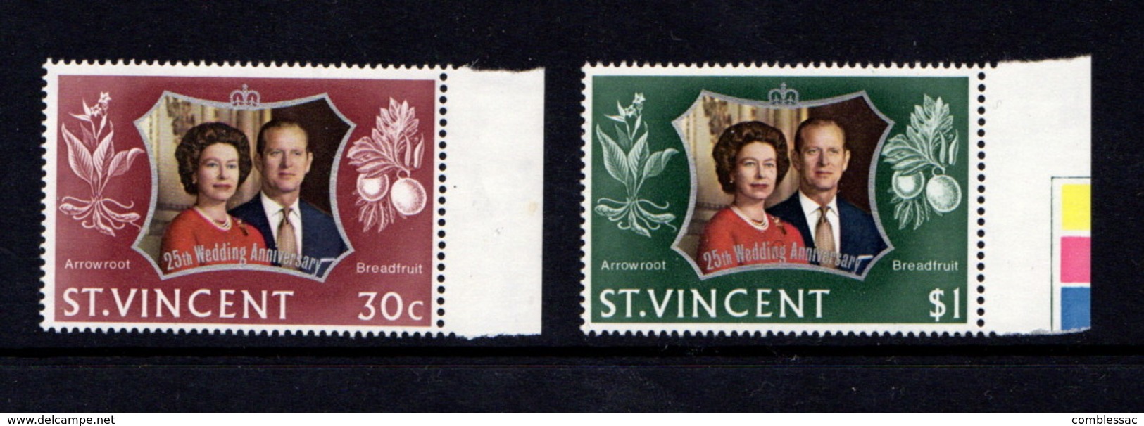 SAINT  VINCENT   1972    Royal  Silver  Wedding    Set  Of  2    MNH - St.Vincent (...-1979)