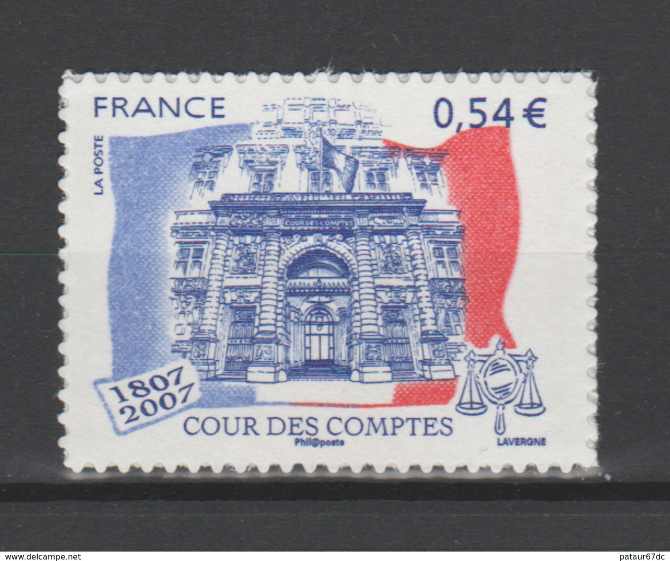 FRANCE / 2007 / Y&T N° 4028A ** Ou AA 117 ** : Cour Des Comptes (adhésif) - état D'origine - Autres & Non Classés