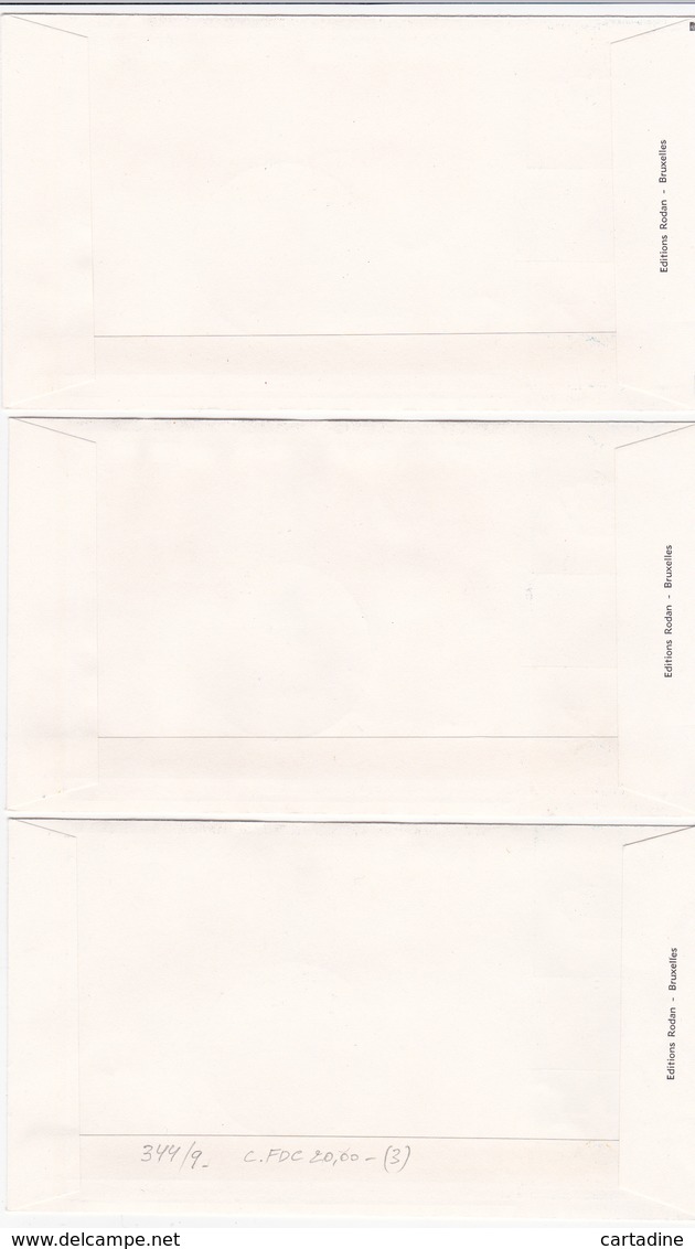 Série De 3 FDC - 1/07/1958 - Congo Belge / Belgische Congo - Timbres N° 344/9 - Lettres & Documents