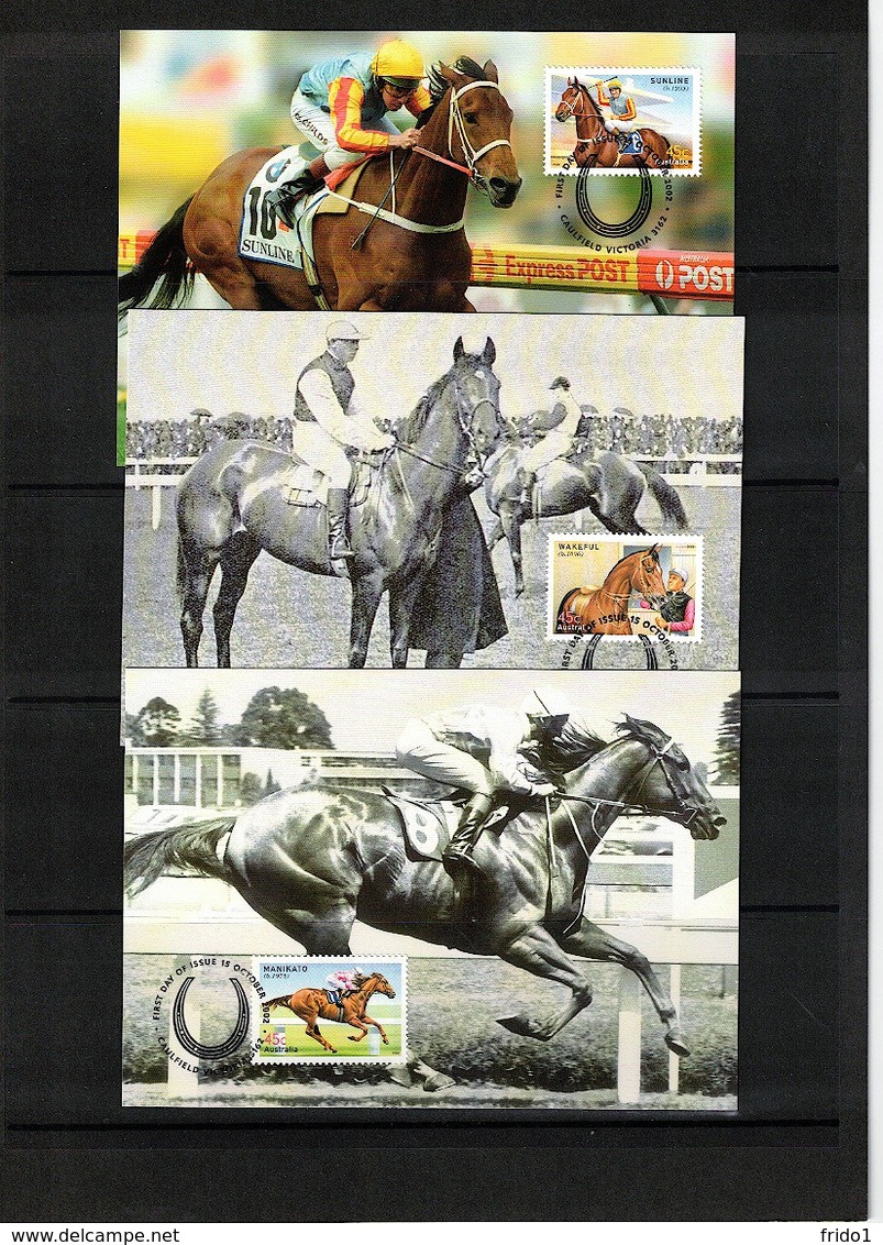 Australia 2002 Horse Races Set Of 5 Maximumcards - Reitsport