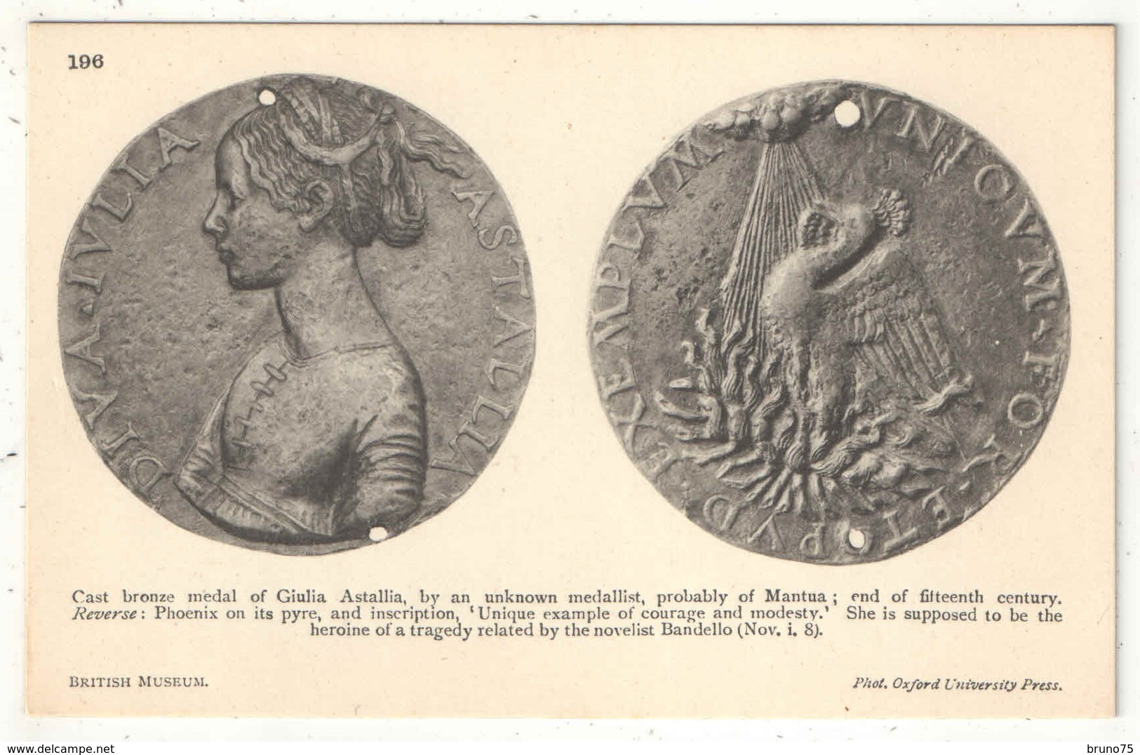 Cast Bronze Medal Of Giulia Astallia - British Museum - Oxford University Press 196 - Monnaies (représentations)