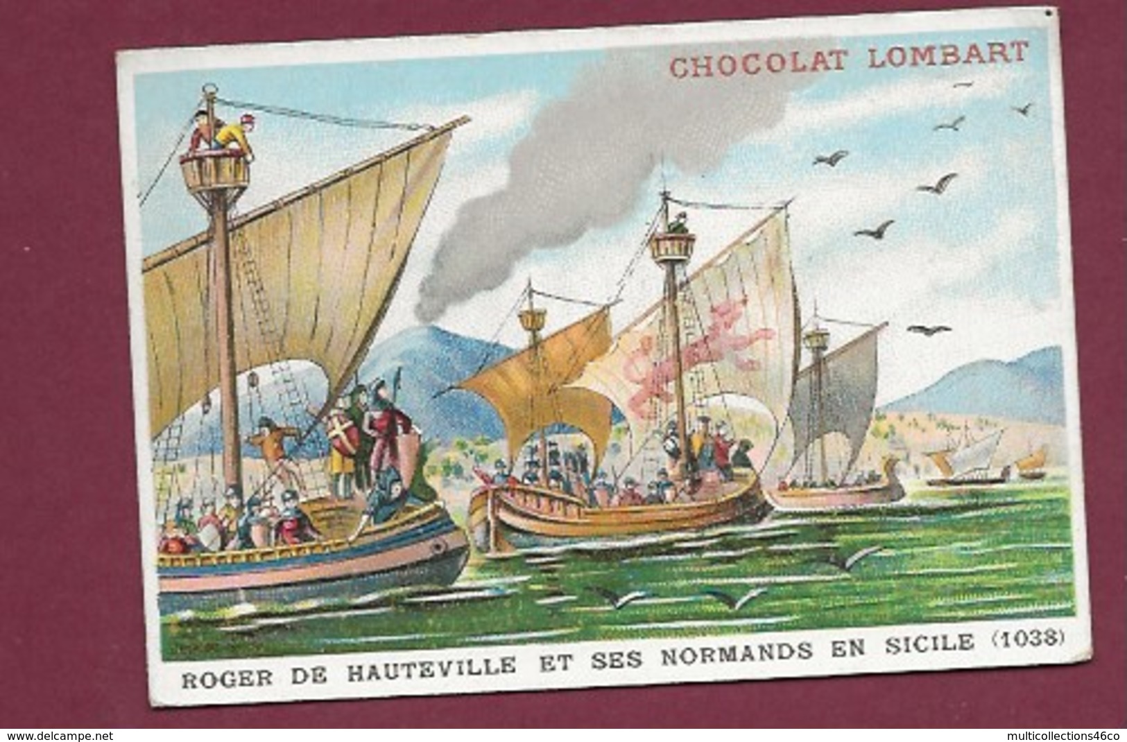 250619 - CHROMO CHOCOLAT LOMBART - Roger De Hauteville Et Ses Normands En Sicile 1038 - Lombart