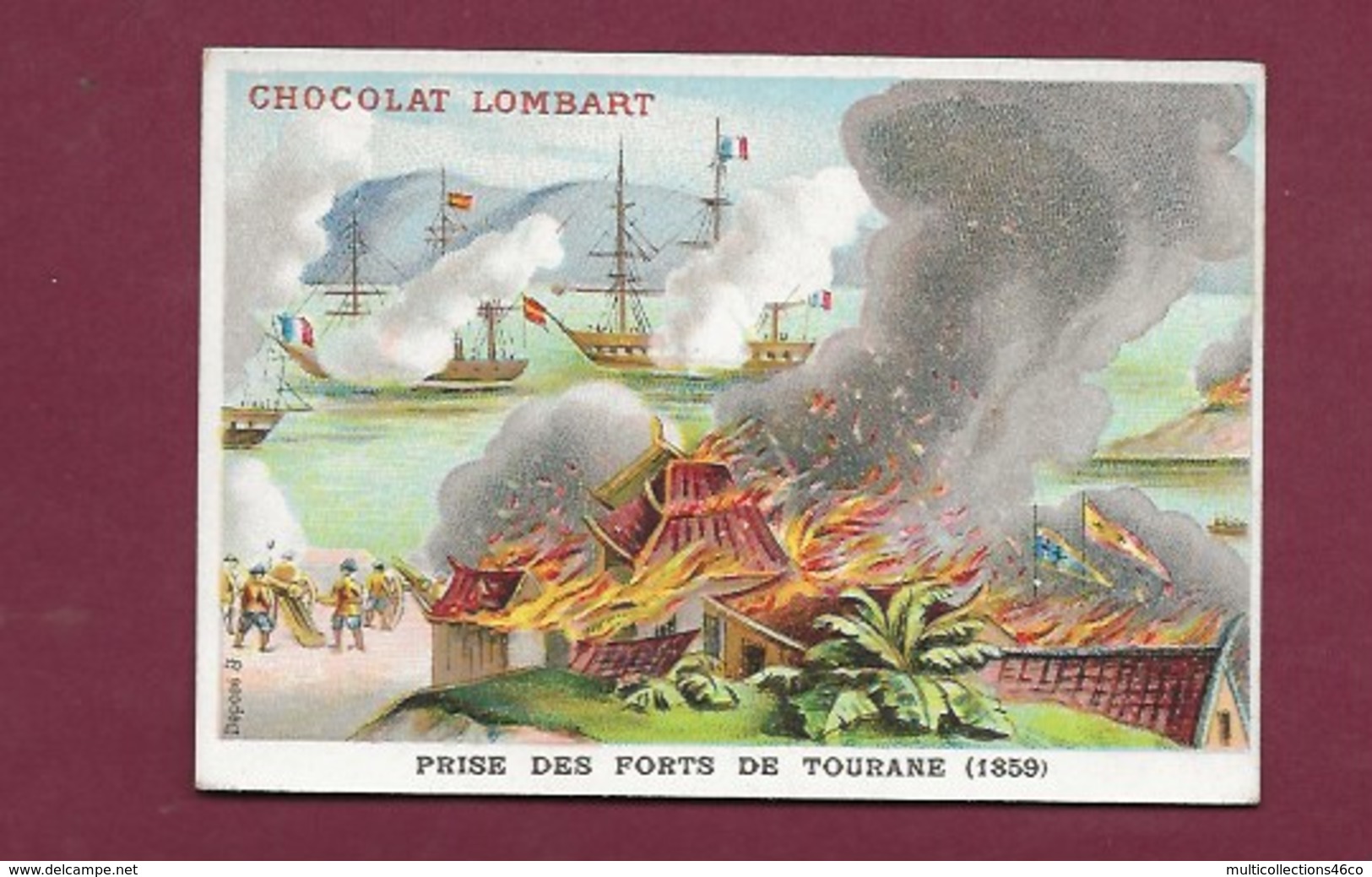 250619 - CHROMO CHOCOLAT LOMBART -Prise Des Forts De Tourane 1859 - Lombart