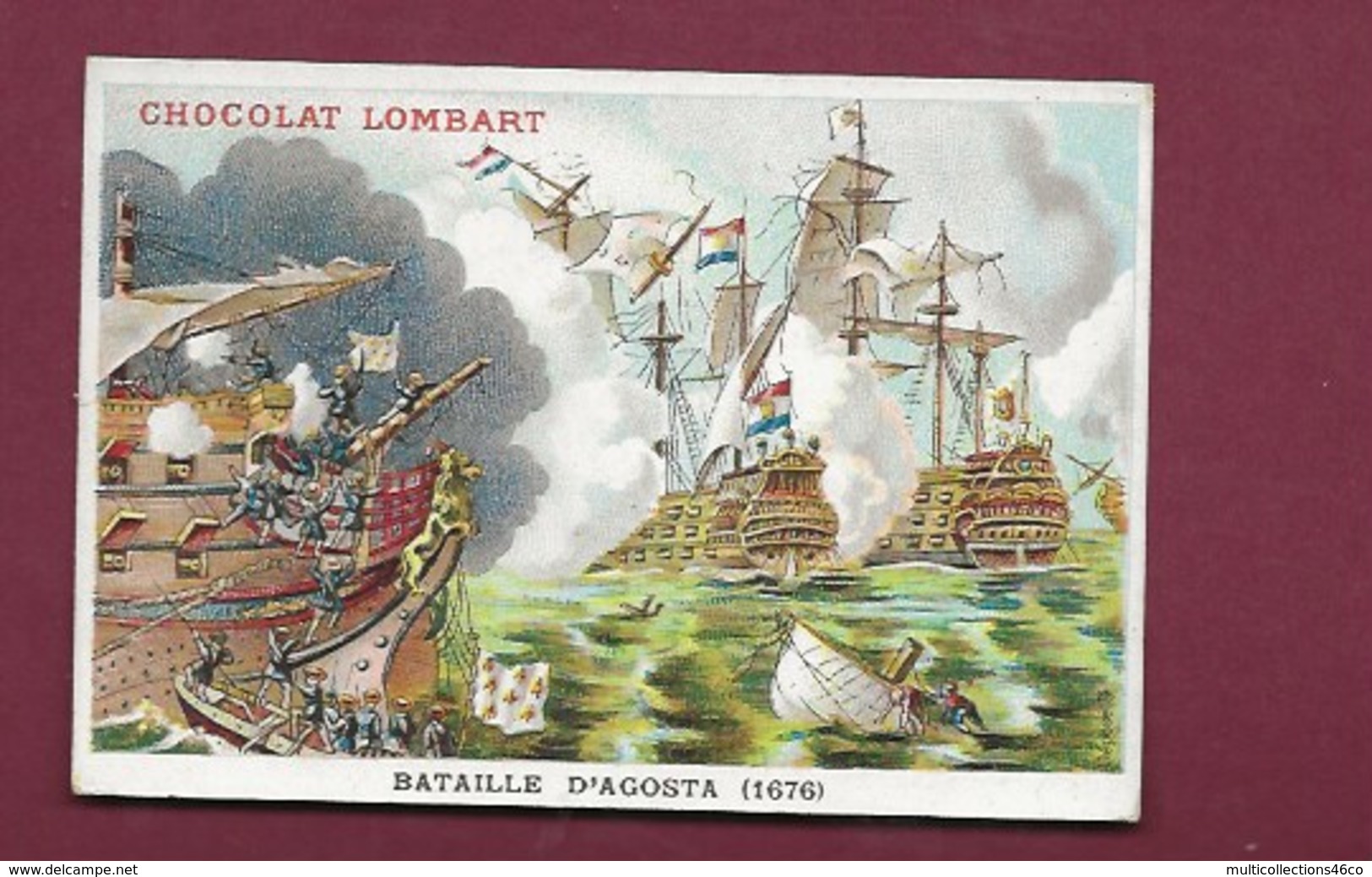 250619 - CHROMO CHOCOLAT LOMBART -  Bataille D'Agosta 1676 - Lombart