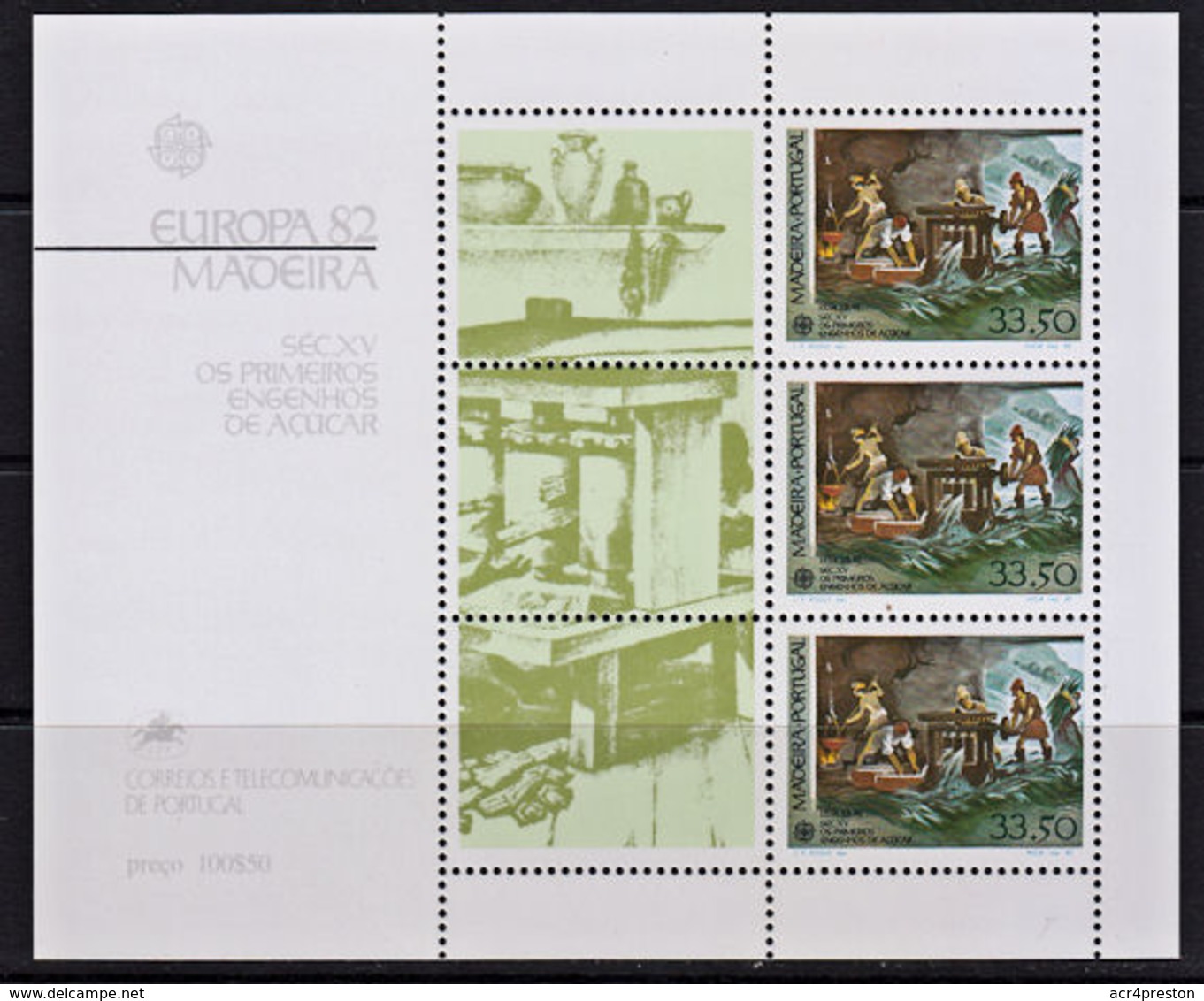 A1284 PORTUGAL MADEIRA 1982, SG MS200  Europa,  Sugar Mill,  MNH - Madère