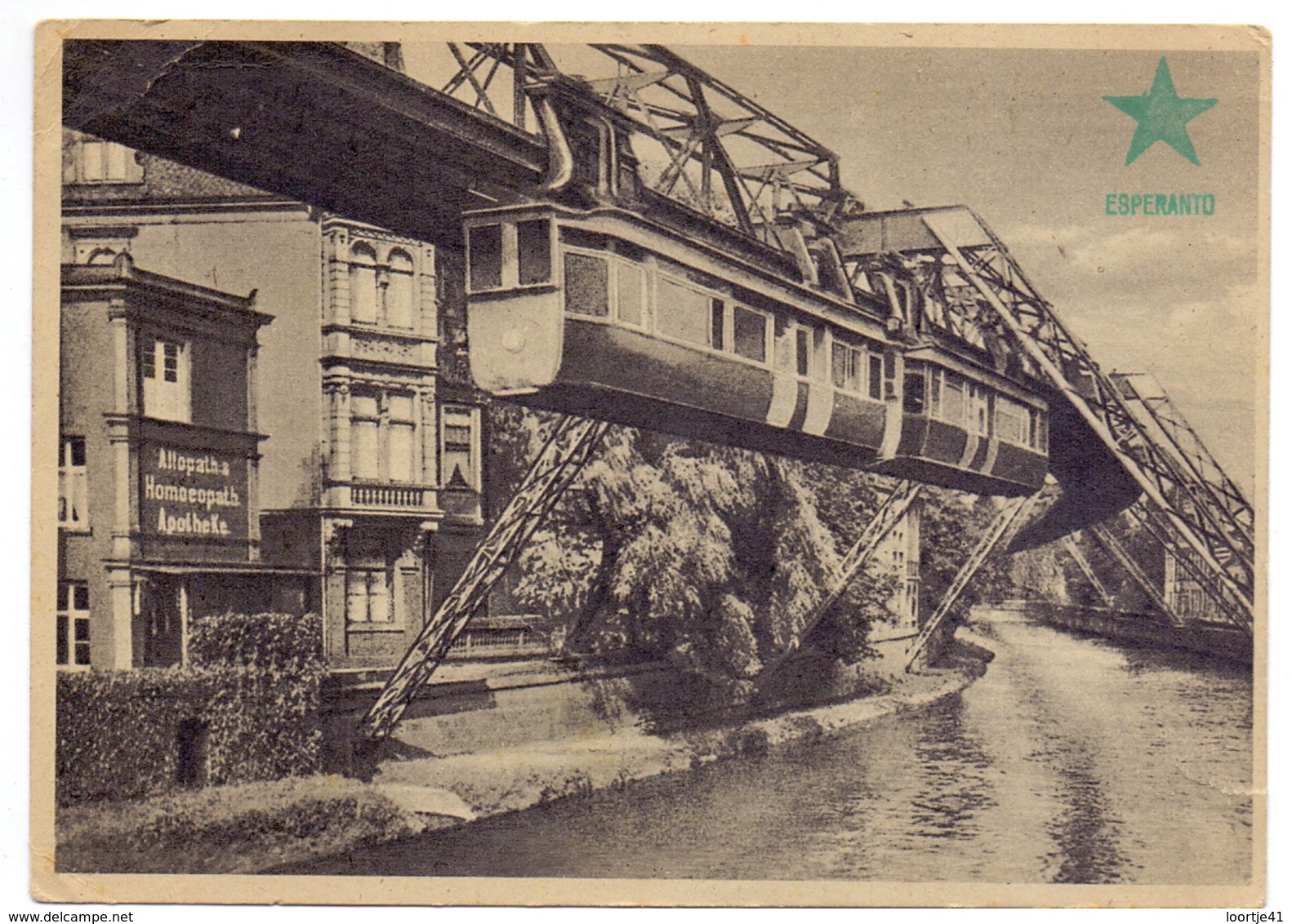 PK - Carte En Esperanto - Wuppertal Barmen , Schwebebahn An Der Adlerbrücke  - Verstuurd Naar Oostende 1948 - Wuppertal