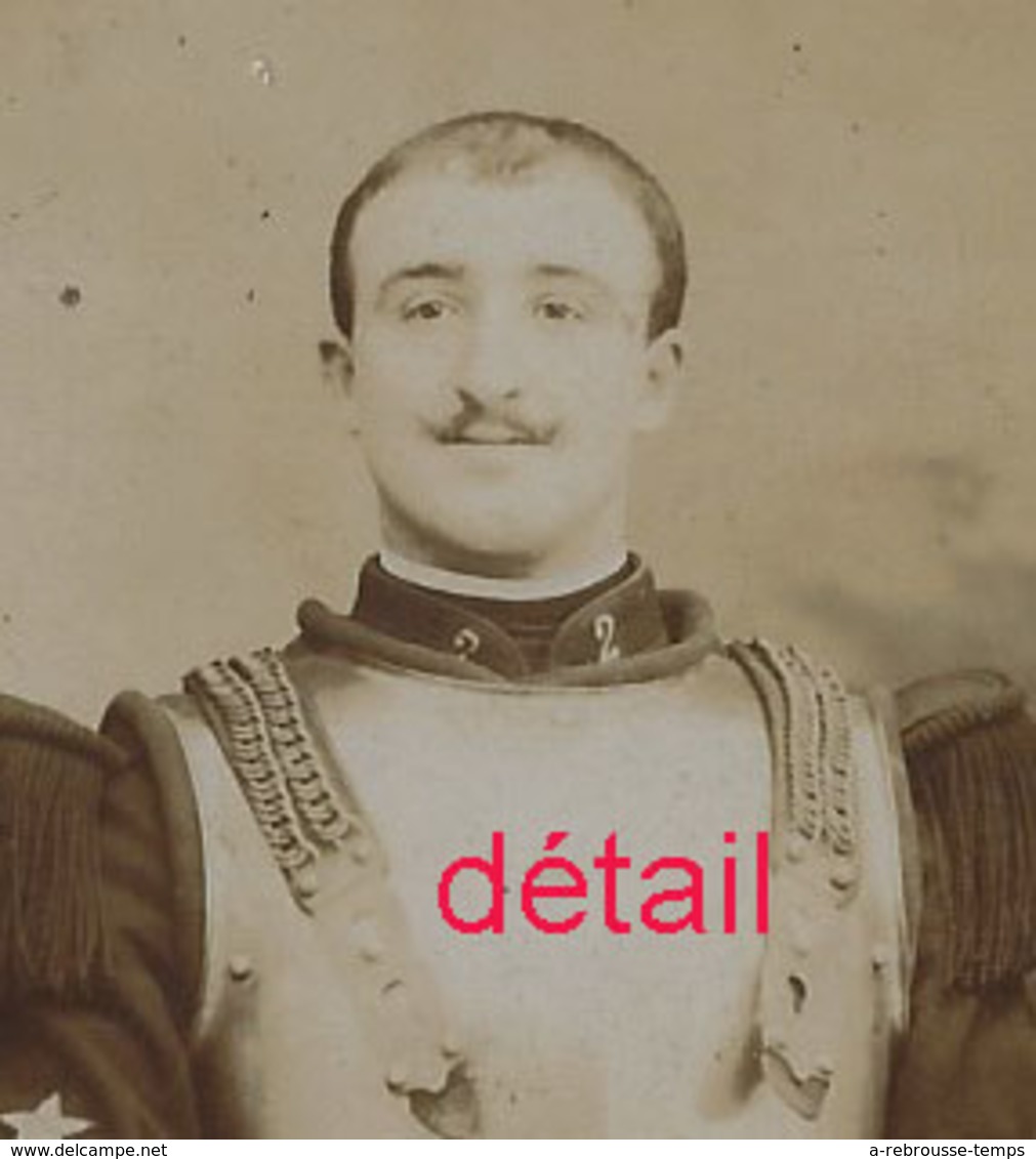 CDV Cuirassier 2e R-photo Claret à Paris - Krieg, Militär