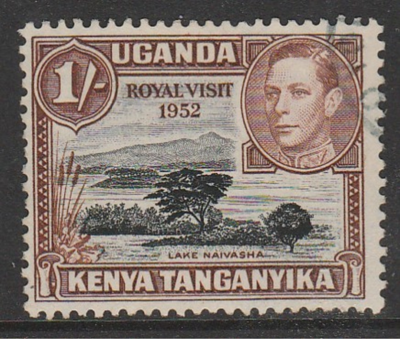 Kenya 1952 Visit Of Queen Elizabeth II (as Princess) And Duke Of Edinburgh 1 Sh Brown/black SW 59 O Used - Kenya, Uganda & Tanganyika