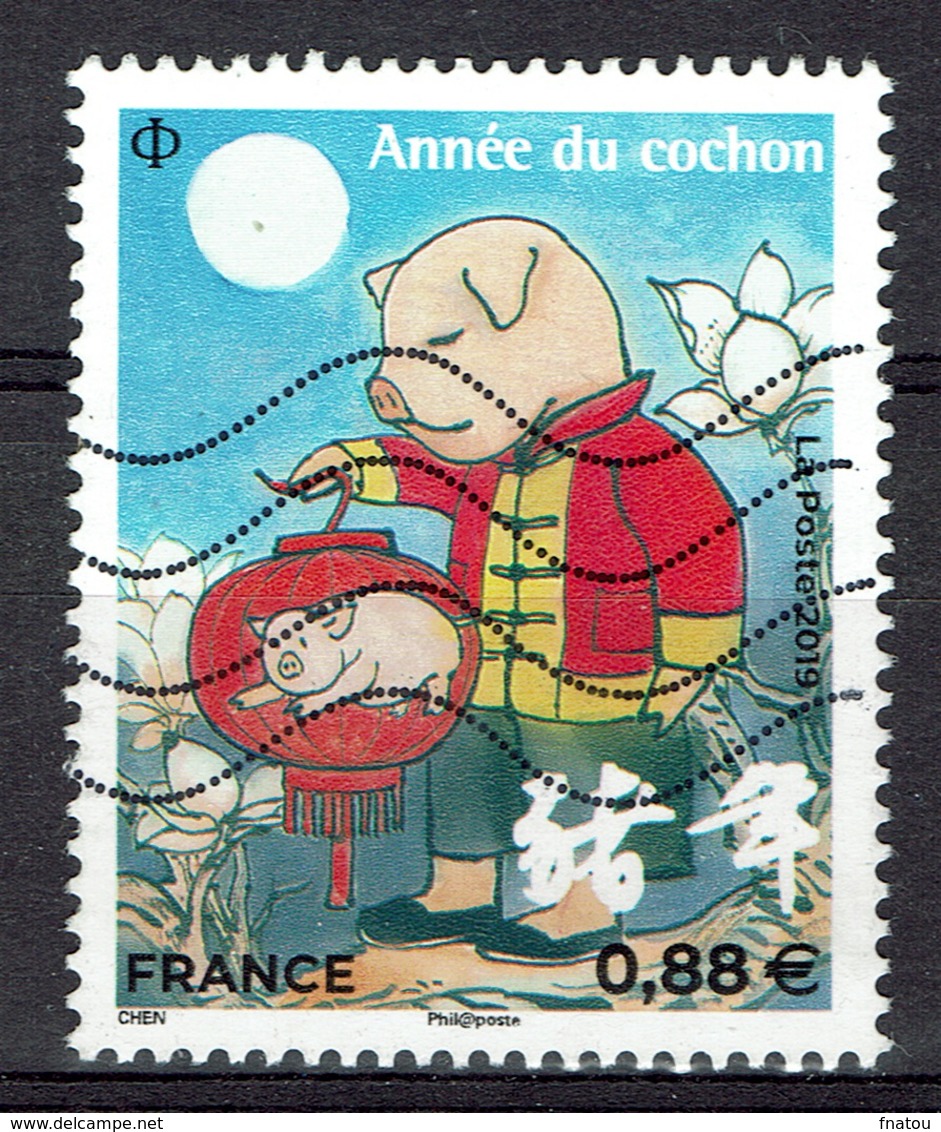 France, Chinese Year Of The Pig, Large Stamp, 2019, VFU - Used Stamps