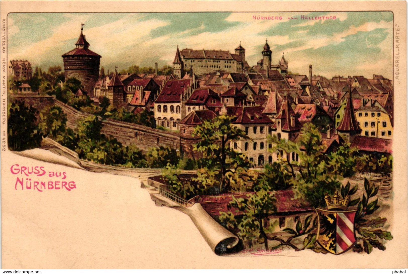 Germany, Nürnberg, Nuremberg, Nürnberg Vom Hallerthor, Old Litho Postcard - Nuernberg