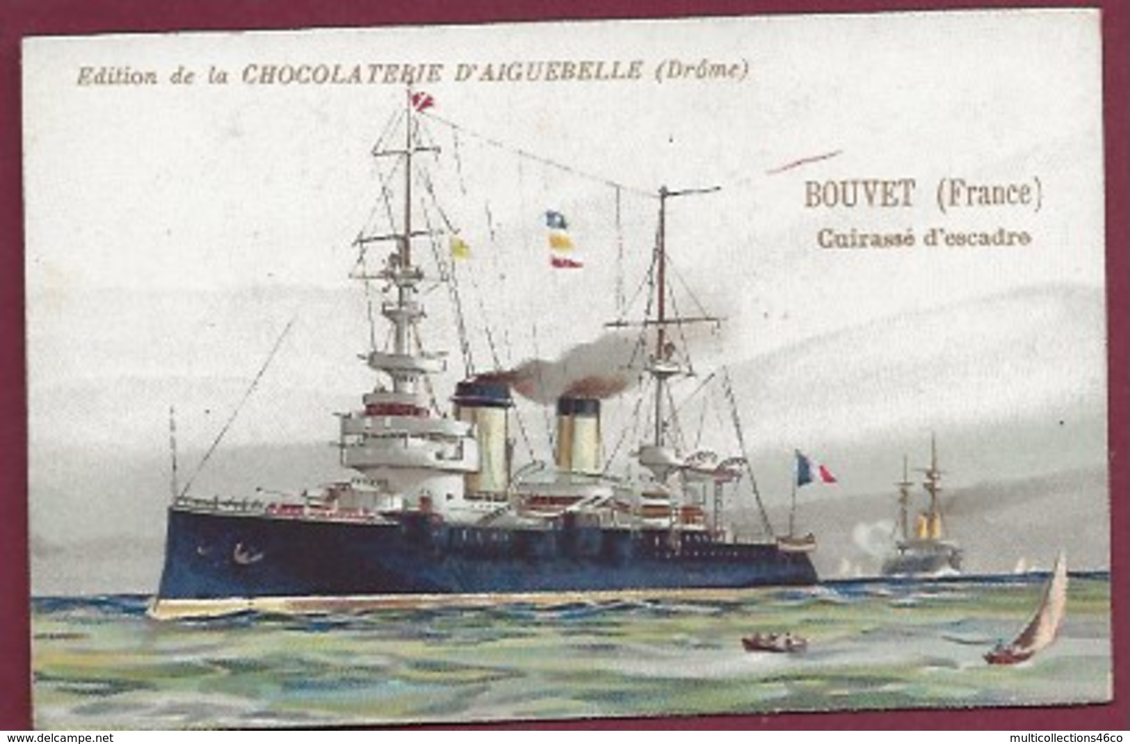 250619A - CHROMO CHOCOLAT AIGUEBELLE - BOUVET France Cuirassé D'escadre Construit à Lorient En 1895 - Aiguebelle