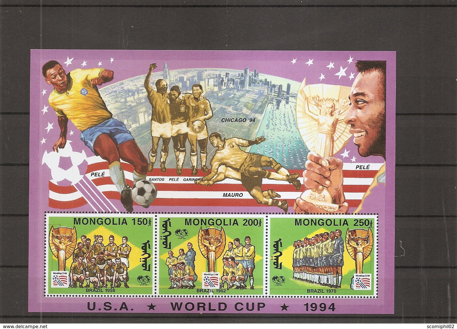 Coupe Du Monde Aux USA -1994 - Pelé ( BF 206 XXX -MNH- De Mongolie) - 1994 – Vereinigte Staaten