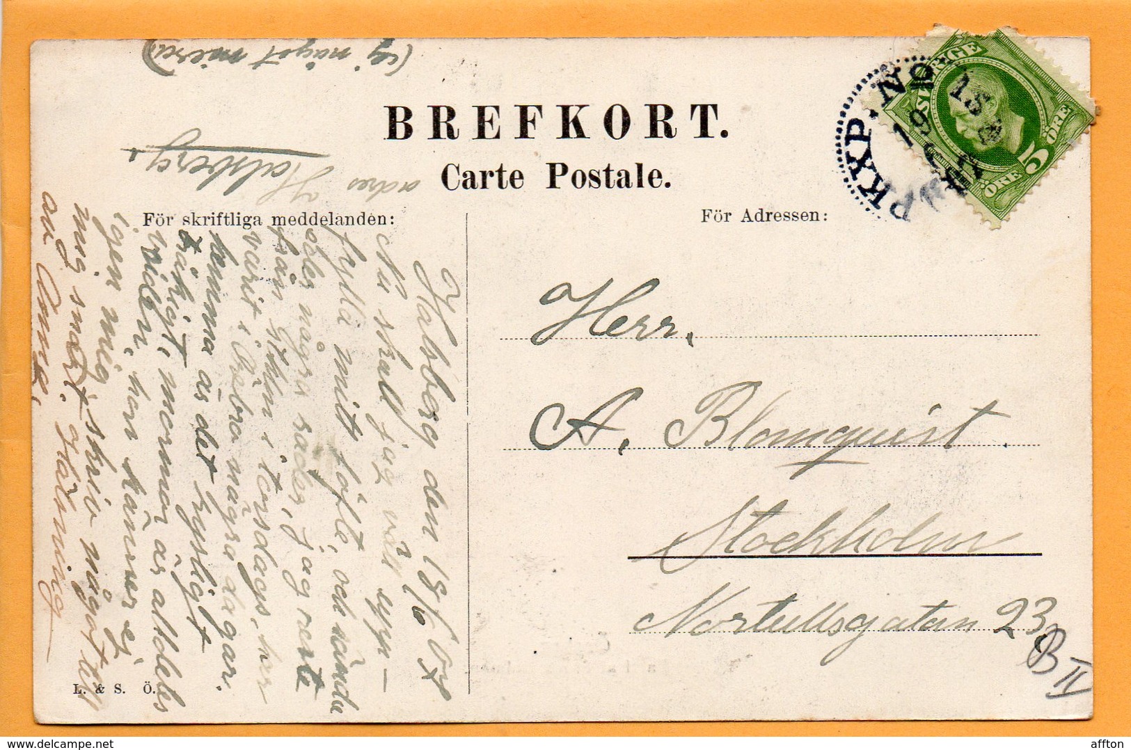 Orebro Sweden 1908 Postcard - Sweden