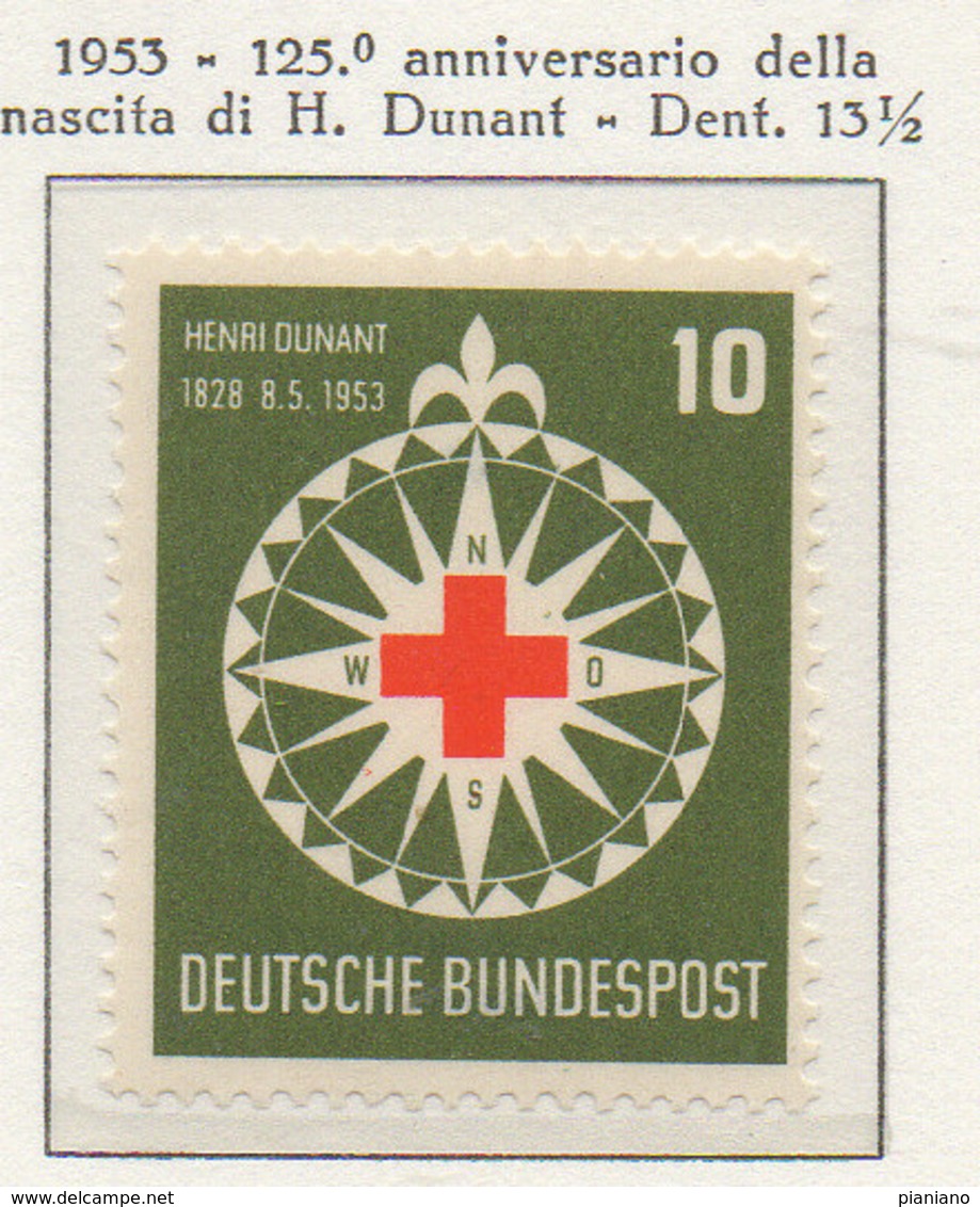 PIA - GERMANIA - 1953  :  125° Anniversario Della Nascita Di Henri Dunant, Fondatore Della Croce Rossa -   (Yv 50) - First Aid