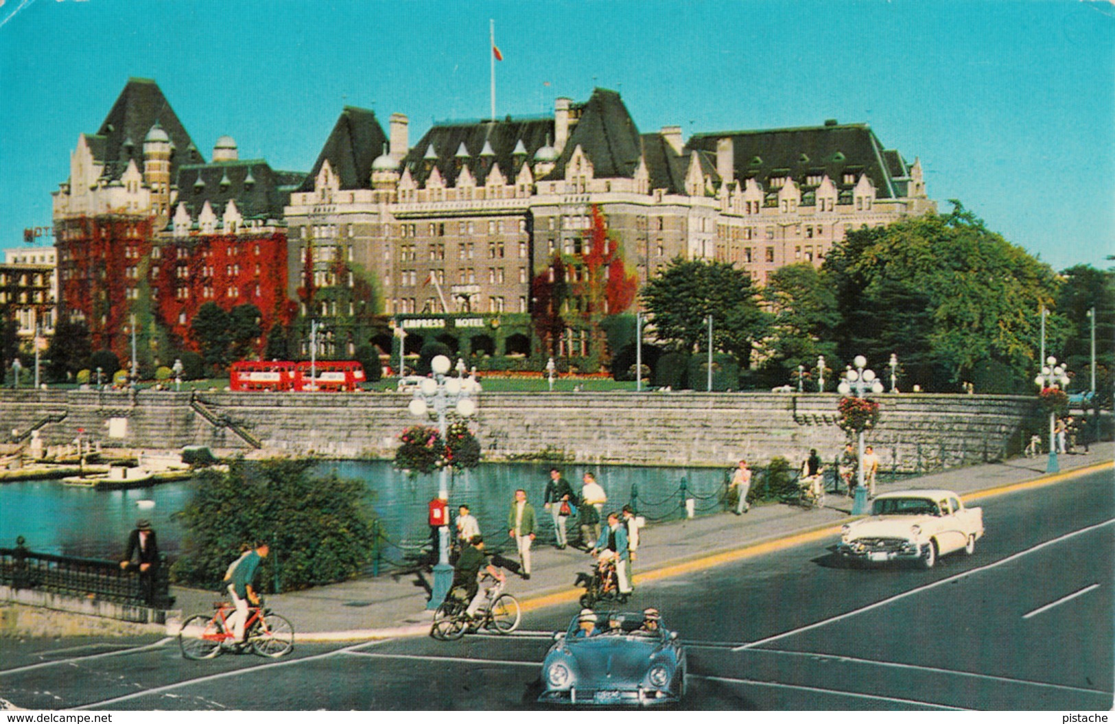 Victoria British Columbia B.C. - Empress Hotel - Written In 1973 - Stamp - Cars - 2 Scans - Victoria