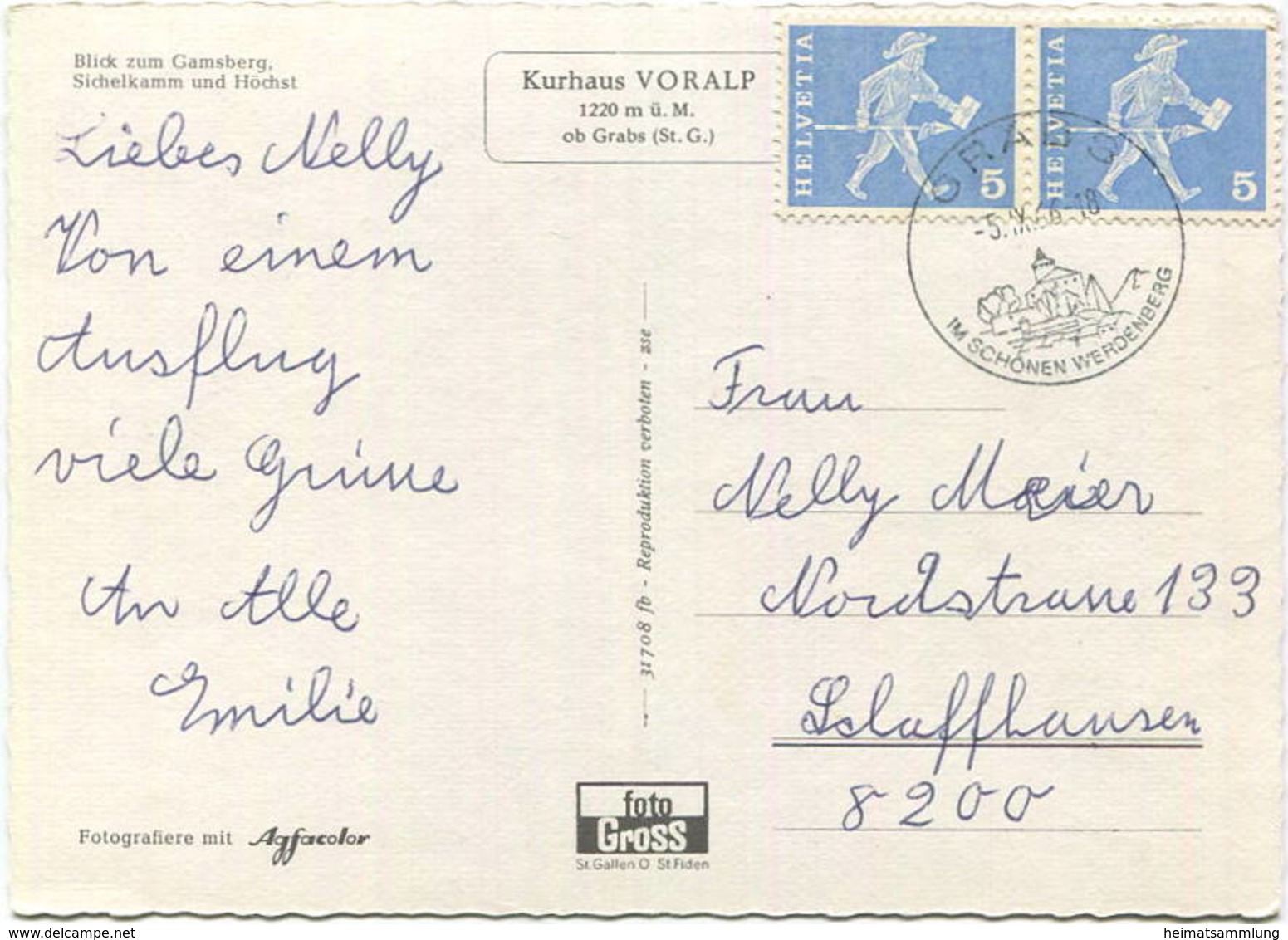 Kurhaus Voralp Ob Grabs - AK-Grossformat - Verlag Foto-Gross St. Gallen Gel. 1966 - Grabs