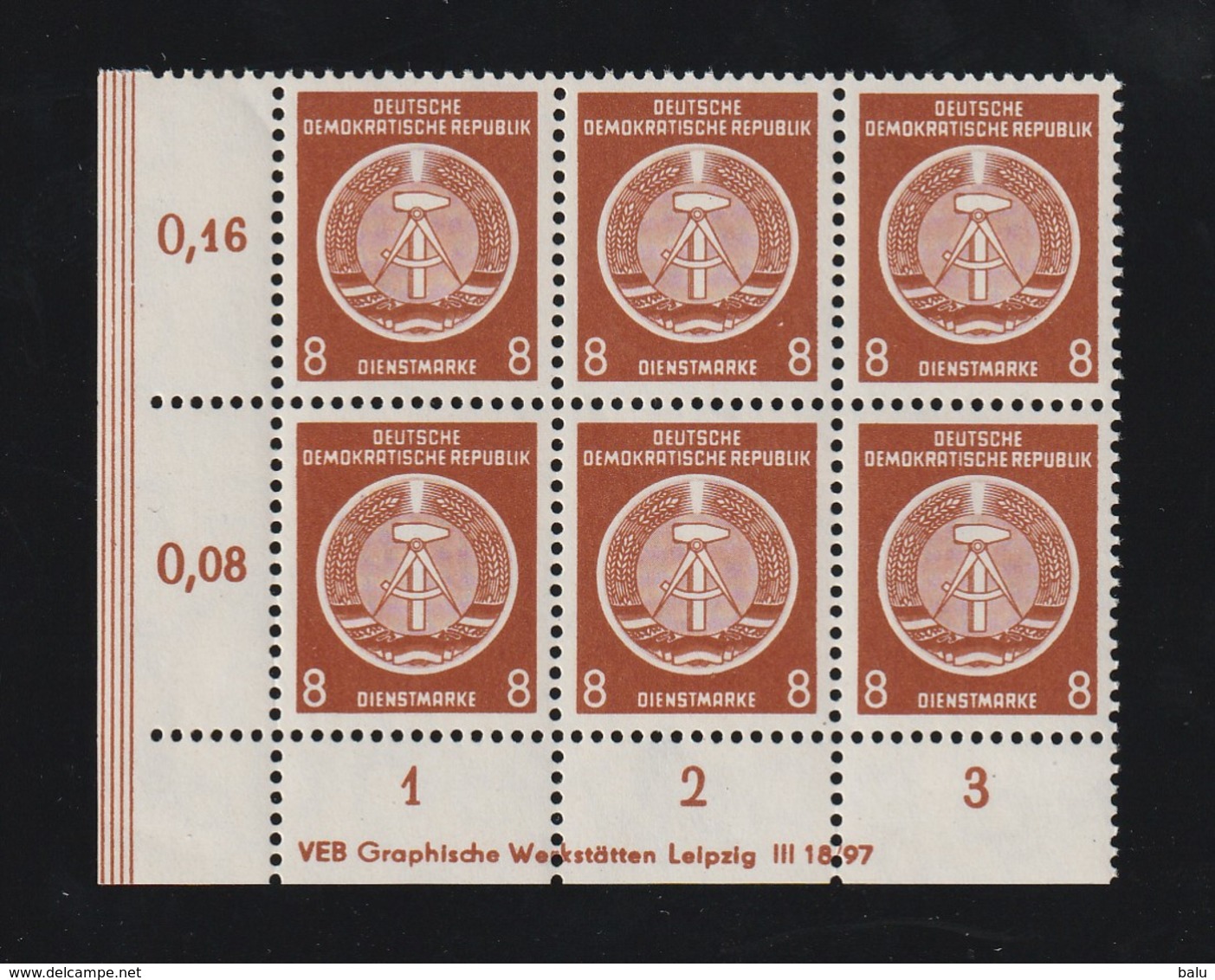 DDR 1954 Michel D 3 DV **, 8 Pfg. Dienst, Type XI, Michel € 142,-, 2 Scans, Siehe Details Unten - Sonstige & Ohne Zuordnung