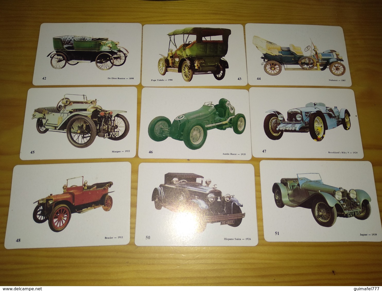 60 Calendar of pocket Portuguese, Collectible antique cars, incomplete collection
