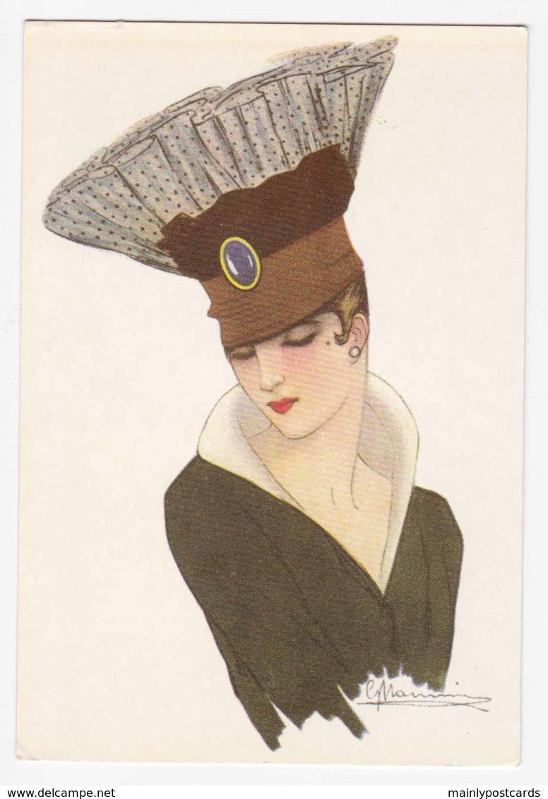 AK92 Fashion - Lady With Unusual Hat - Artist Drawn, Reproduction - Fashion