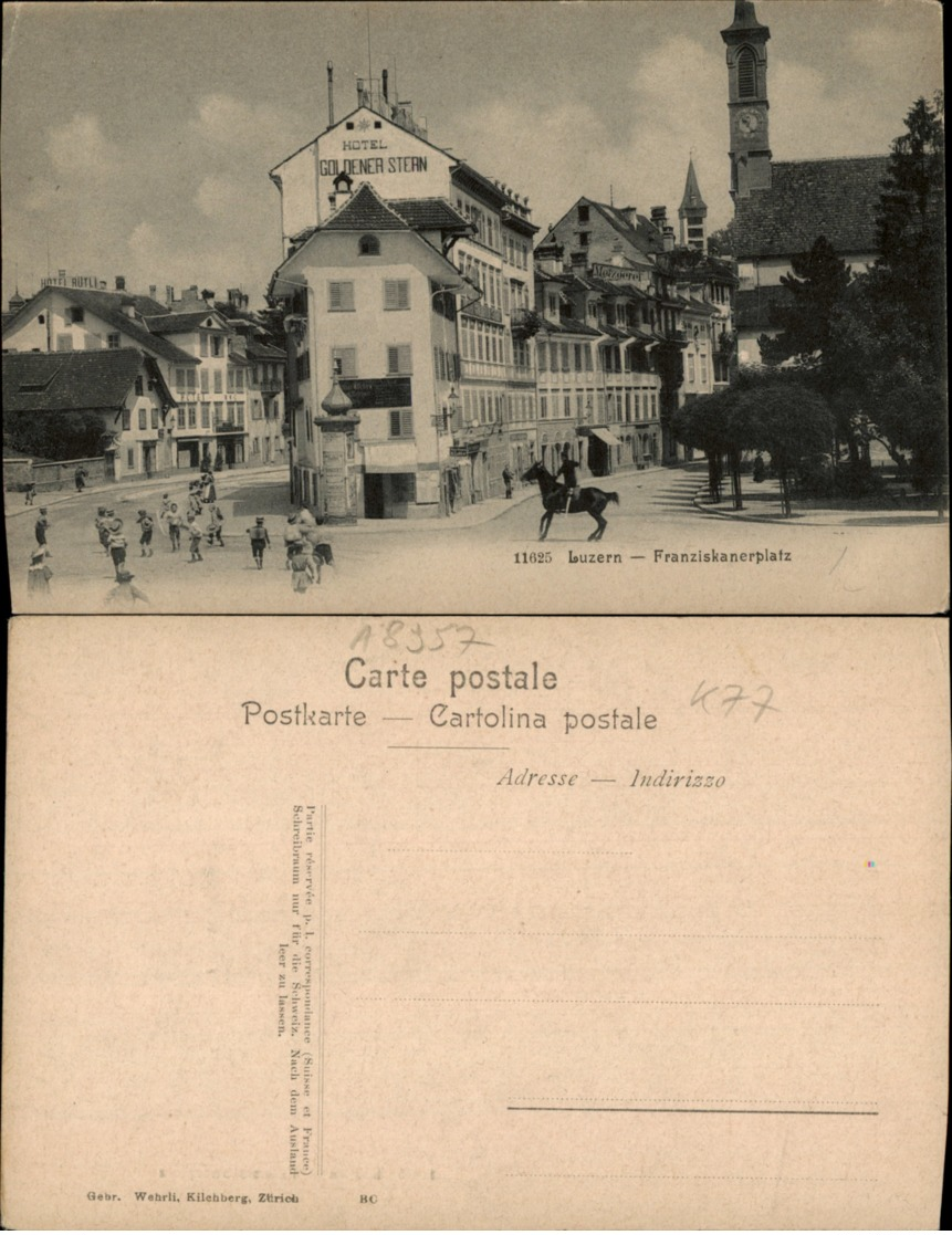 LUZERN FRANZISKANERPLATZ,SWITZERLAND POSTCARD - Lucerne