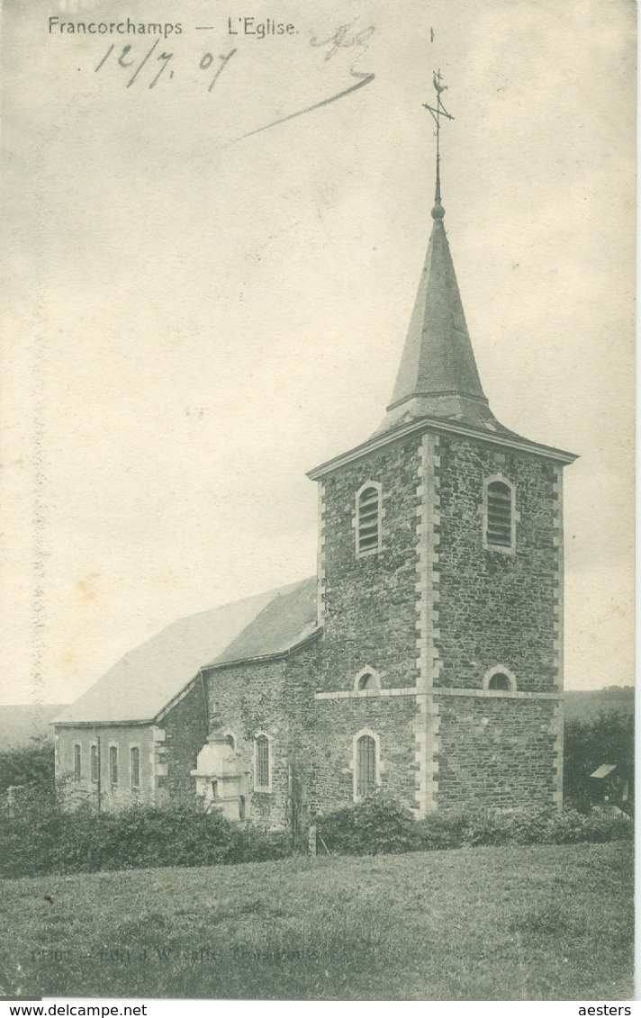 Francorchamps 1907; L'Eglise - Voyagé. - Stavelot