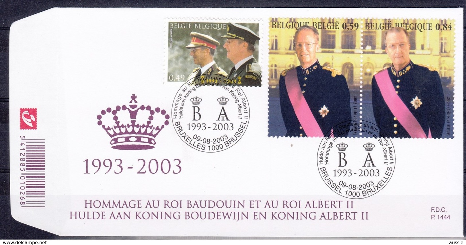 Belgie Belgique 2003 OCBn° 3201-3203 FDC (o) Oblitéré Cote 10 Euro  Baudouin Albert II - 2001-2010