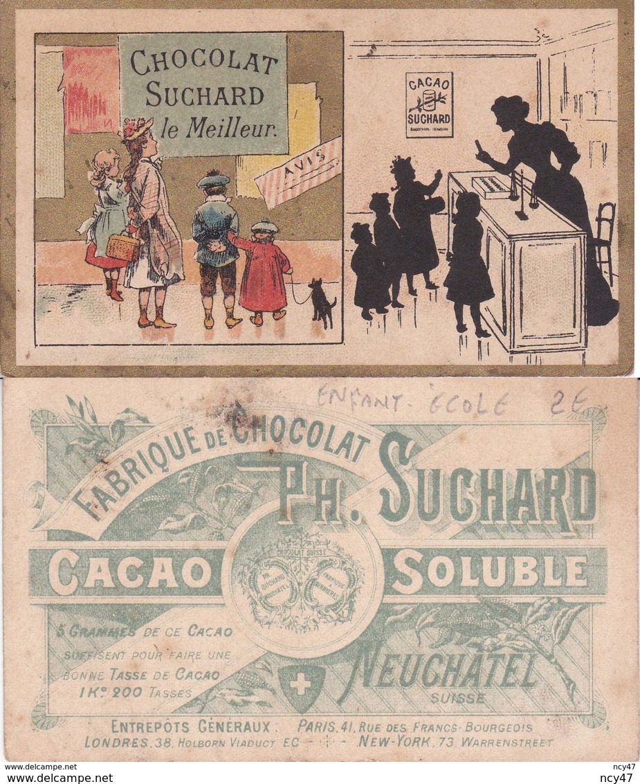 CHROMOS. Chocolat. H. SUCHARD.(Neuchatel).  Enfants Et Mère Achetant Du Chocolat. ...Z326 - Suchard
